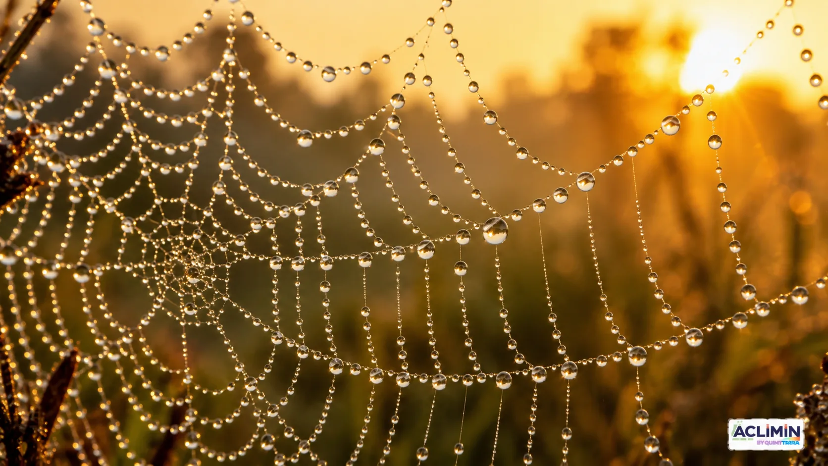 Hidrofobicidad natural en una telaraña